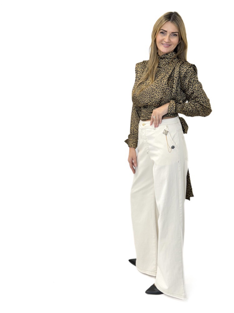 BLUZKA REVISE YOANNA17 OLIWKOWA W PANTERKĘ - obrazek 3