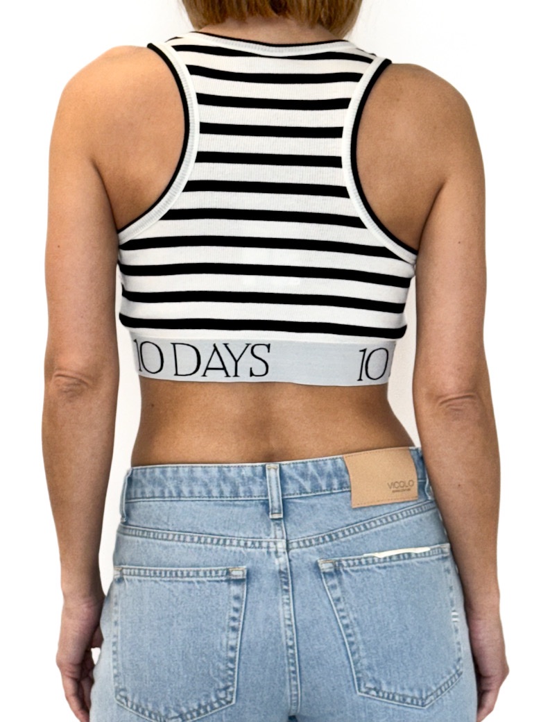 BLUZKA 10DAYS 20-995-4201 KRÓTKI TOP W PASKI - obrazek 2