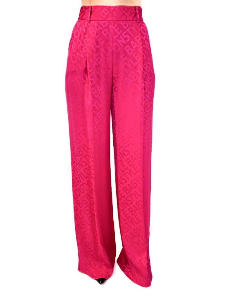 SPODNIE RÓŻOWE LOGOWANE SZEROKIE Z MATERIAŁU BABYLON