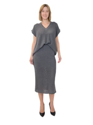 SPÓDNICA SKILLS&GENES W274M27 CIEMNA SZARA Z DZIANINY