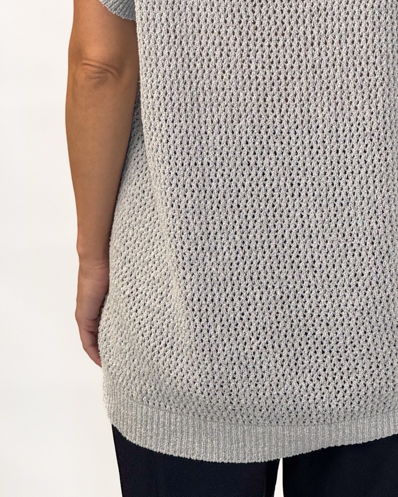 SWETER SKILLS&GENES W274M26 SZARY Z KRÓTKIM RĘKAWEM - obrazek 5