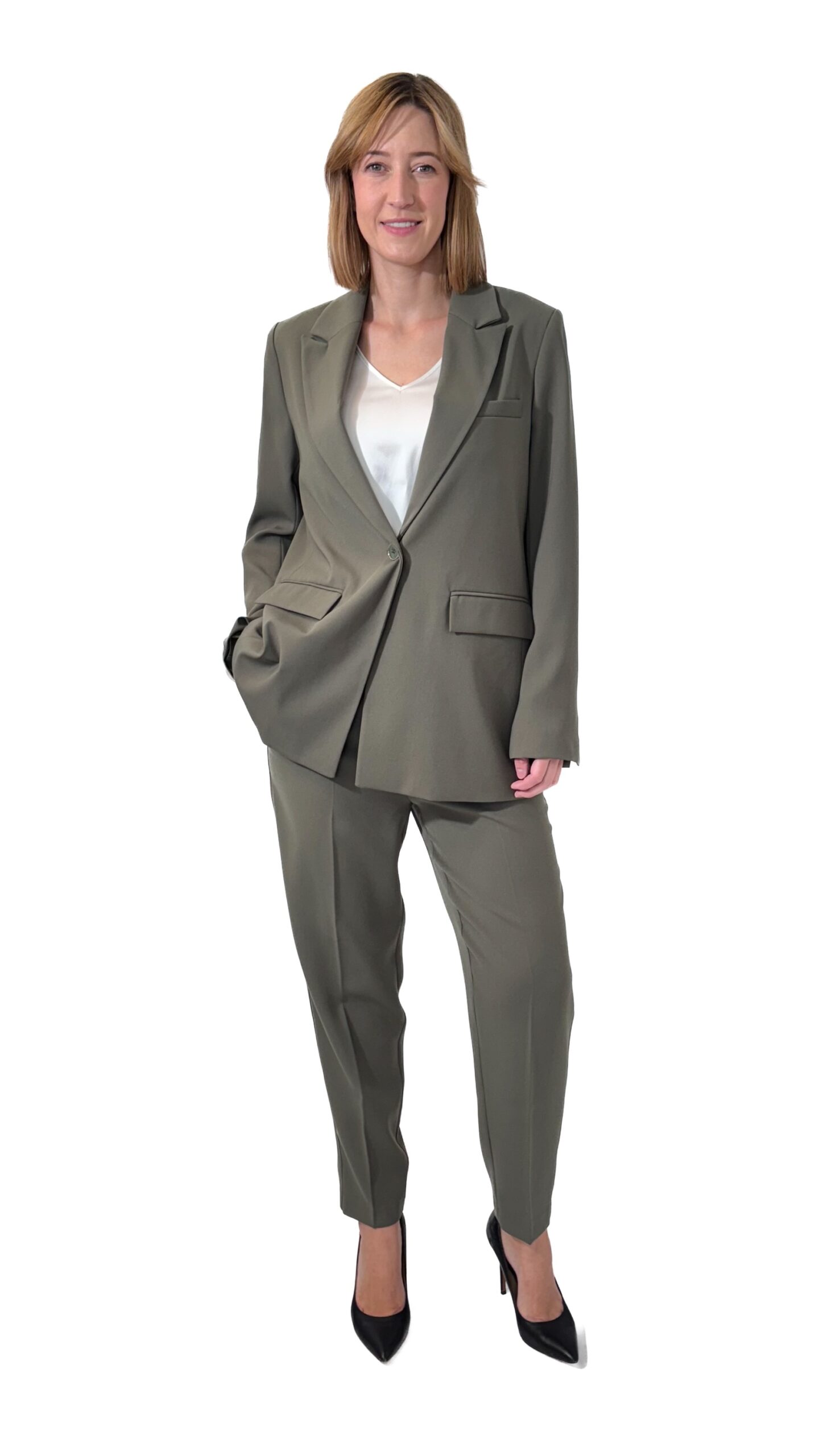 SPODNIE MOS MOSH 149910 KHAKI Z MATERIAŁU - obrazek 2