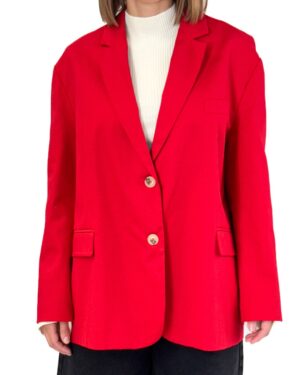 MARYNARKA CZERWONA O LUŹNYM KROJU TB0514