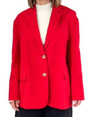 MARYNARKA CZERWONA O LUŹNYM KROJU TB0514