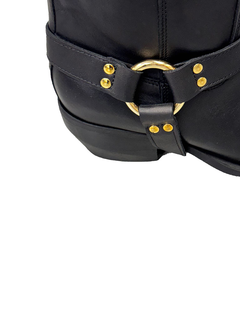 BUTY ZIMOWE CZARNE, WYSOKIE KOWBOJKI KOZAKI LESTROSA 1880 - obrazek 3