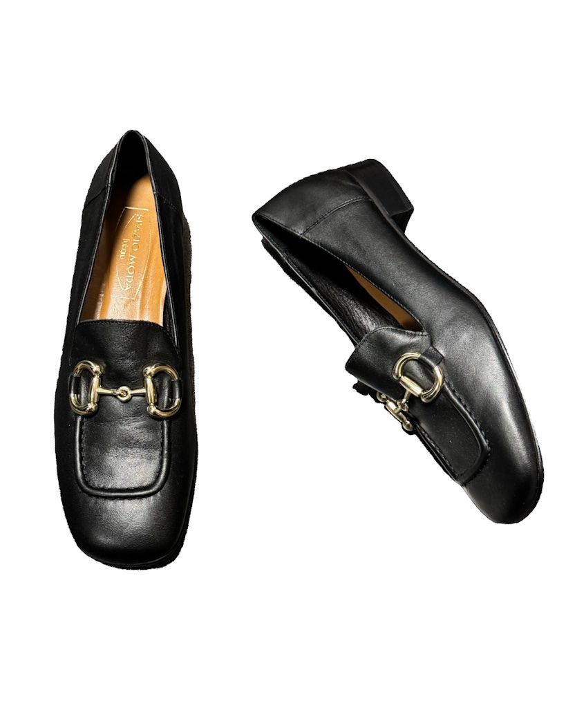 BUTY CZARNE CZÓŁENKA ZE ZŁOTĄ  SPAZIO MODA 51 - obrazek 2