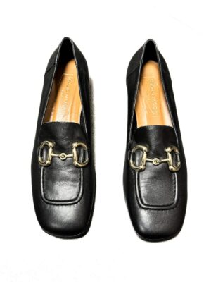 BUTY CZARNE CZÓŁENKA ZE ZŁOTĄ  SPAZIO MODA 51