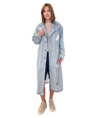 PŁASZCZ DŁUGI JEANSOWY SILENCE SI01APP