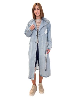 PŁASZCZ DŁUGI JEANSOWY SILENCE SI01APP