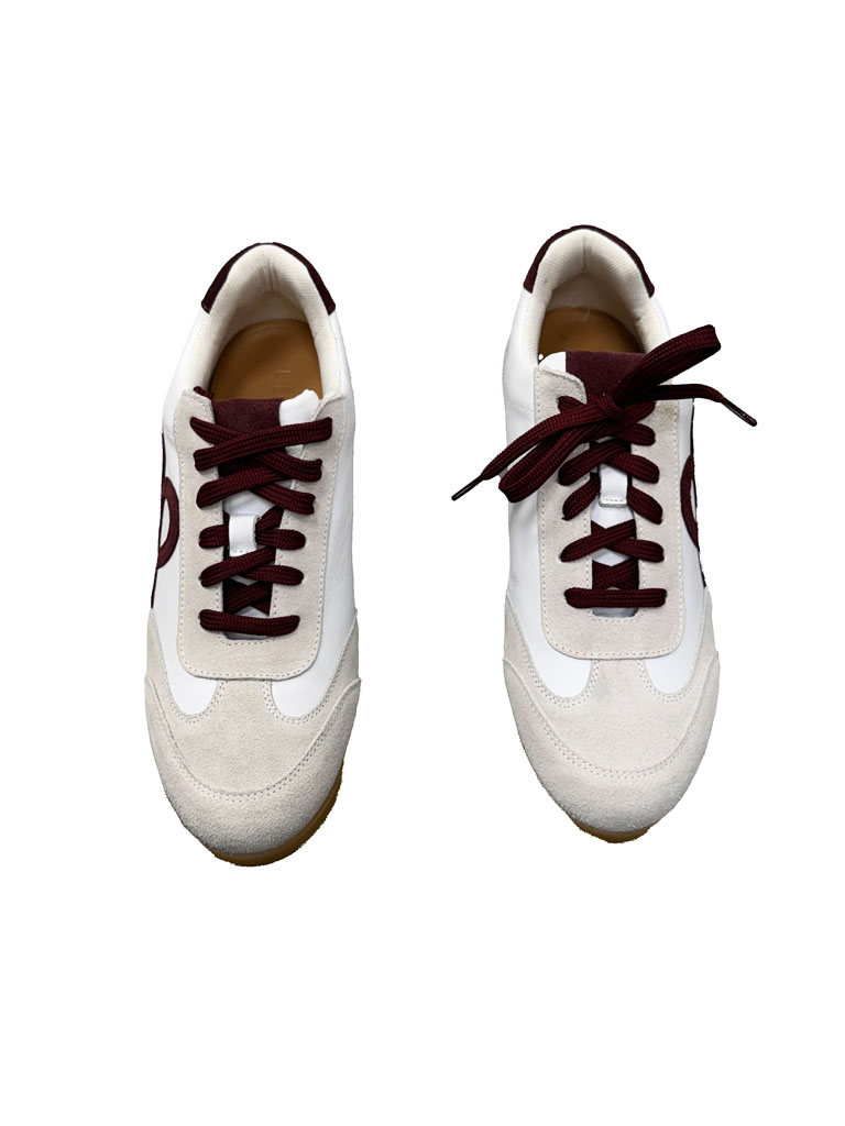 BUTY SNEAKERSY BEŻOWE Z BORDO WSTAWKAMI LESTROSA SN78 - obrazek 2