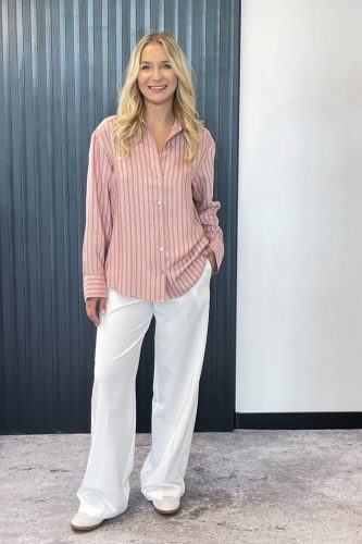 BLUZKA RÓŻOWA KOSZULA W PASKI MOS MOSH 166160