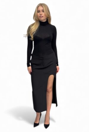 Czarna spódnica midi z rozcięciem Revise ARISTA18
