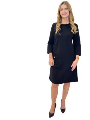 SUKIENKA CZARNA Z RĘKAWEM DO ŁOKCIA MARGITTES 767522432