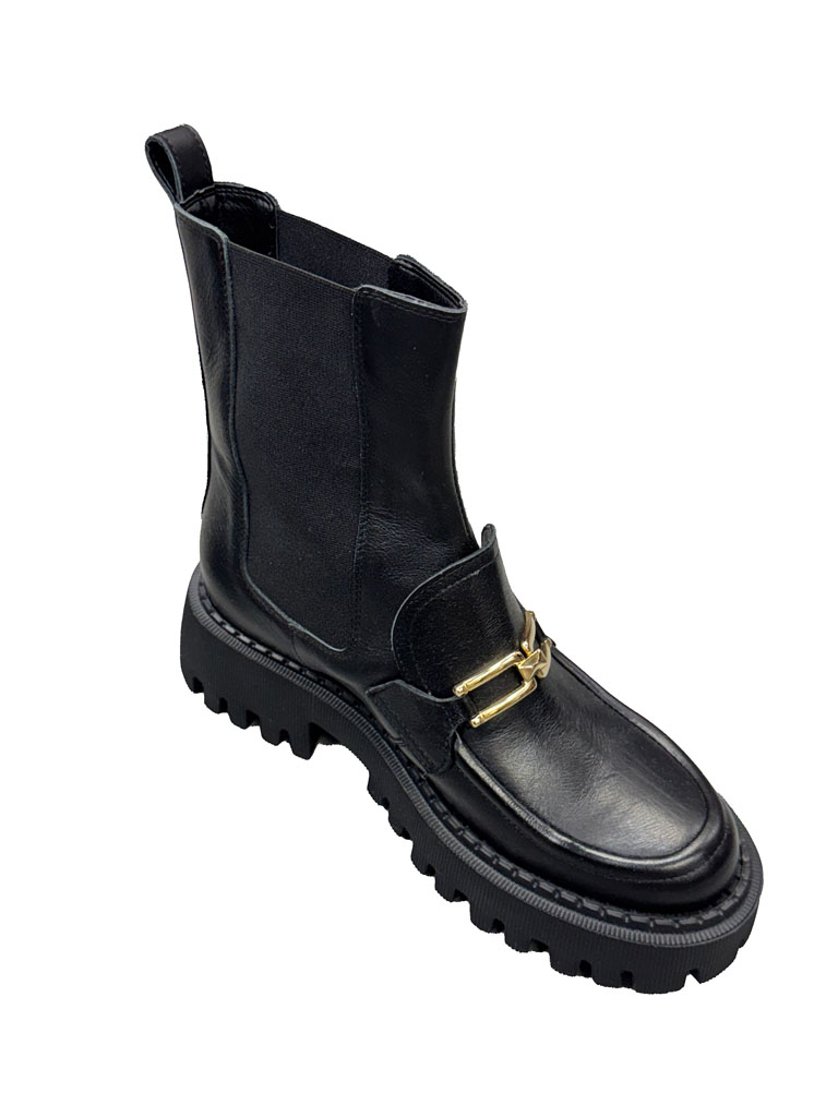 BUTY TRAPERY SKÓRZANE CZARNE BOTKI LESTROSA V153 - obrazek 2