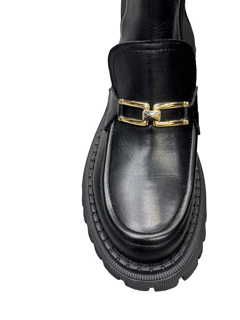 BUTY TRAPERY SKÓRZANE CZARNE BOTKI LESTROSA V153 - obrazek 4