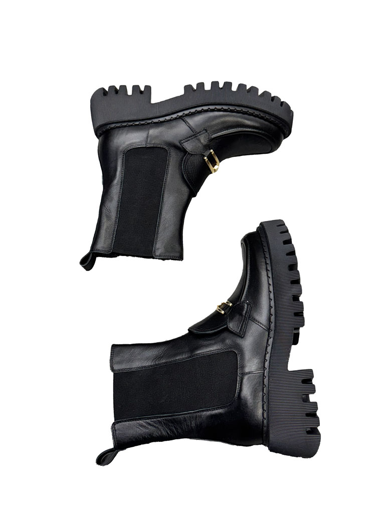 BUTY TRAPERY SKÓRZANE CZARNE BOTKI LESTROSA V153