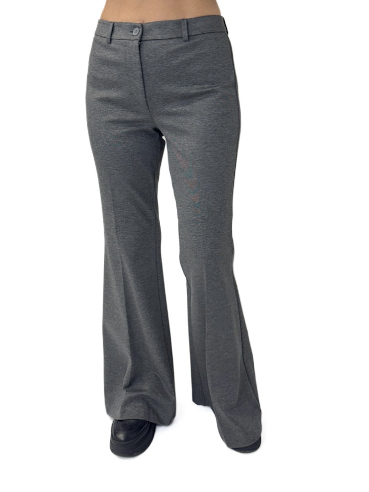 SPODNIE SZARE Z MATERIAŁU Z ROZSZERZANĄ NOGAWKĄ VICOLO TS0101 - obrazek 2