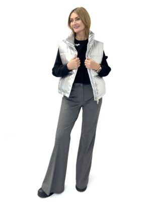 SPODNIE SZARE Z MATERIAŁU Z ROZSZERZANĄ NOGAWKĄ VICOLO TS0101