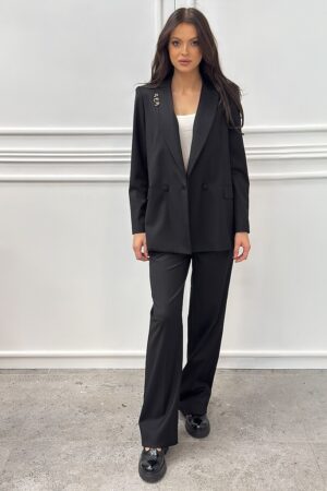 Czarna elegancka marynarka damska REVISE TRAINI