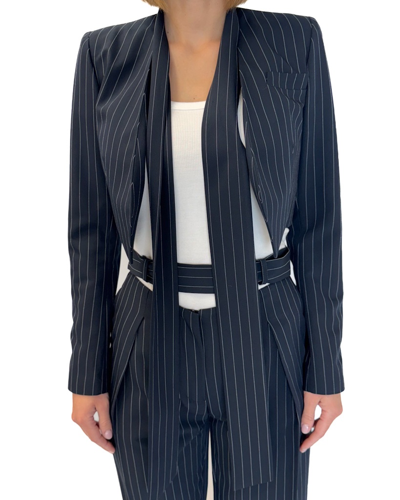 MARYNARKA GRANATOWA W PRĄŻEK REVISE ABRIL - obrazek 3