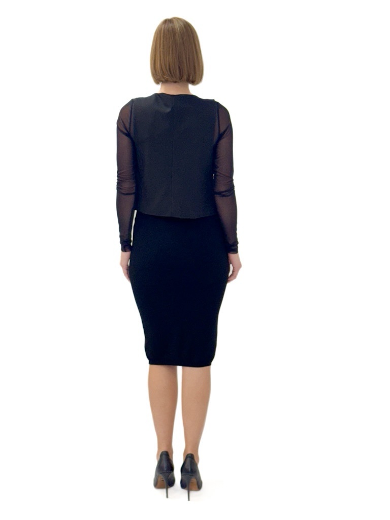 SPÓDNICA CZARNA DOPASOWANA Z DZIANINY KONTATTO 3M2134C - obrazek 3