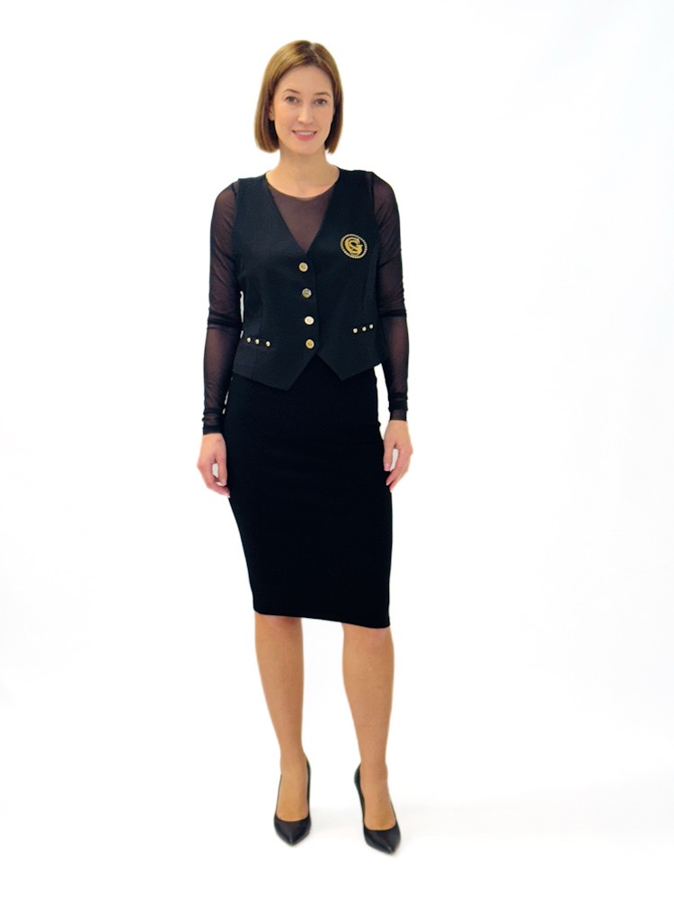 SPÓDNICA CZARNA DOPASOWANA Z DZIANINY KONTATTO 3M2134C