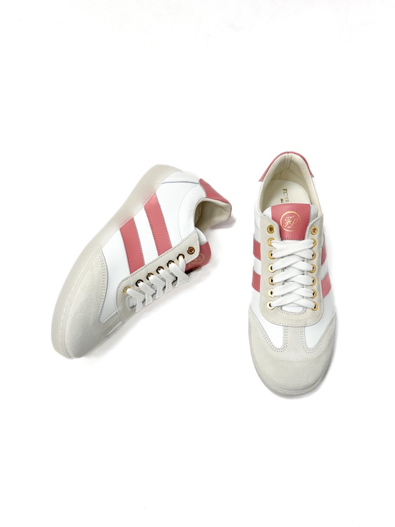 BUTY BIAŁE TRAMPKI Z RÓŻOWYMI ELEMENTAMI FEDERICA LANCIONI GIADA E2