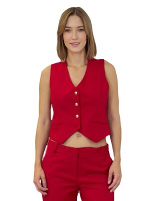 KAMIZELKA CZERWONA Z WYCIĘCIEM NA PLECACH REVISE REMY19