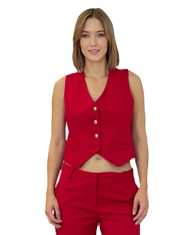 KAMIZELKA CZERWONA Z WYCIĘCIEM NA PLECACH REVISE REMY19