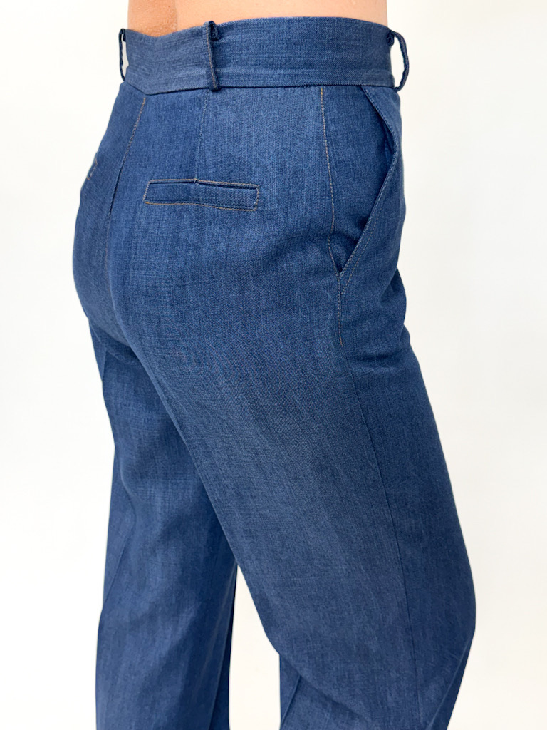 SPODNIE NIEBIESKIE Z MATERIAŁU IMITACJA JEANSU IMPERIAL P9990023T - obrazek 2