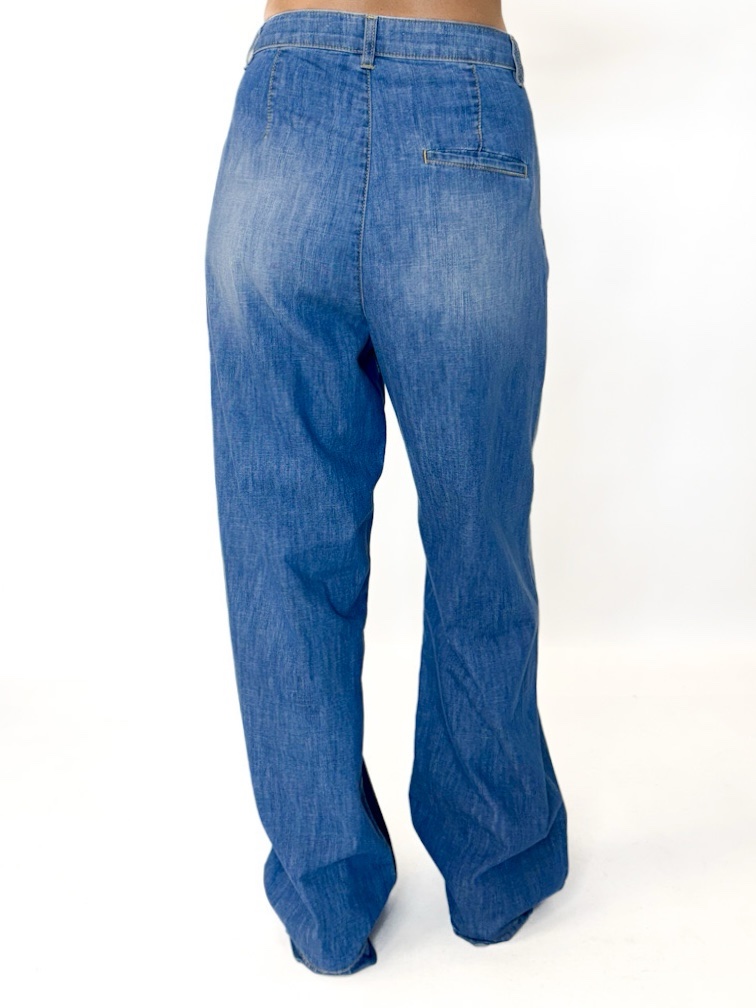 SPODNIE SZEROKIE JASNE JEANSY BABYLON ZMFJ007 - obrazek 2