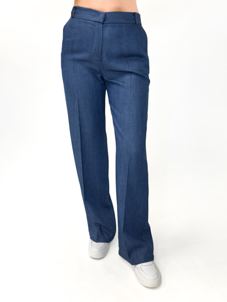 SPODNIE NIEBIESKIE Z MATERIAŁU IMITACJA JEANSU IMPERIAL P9990023T