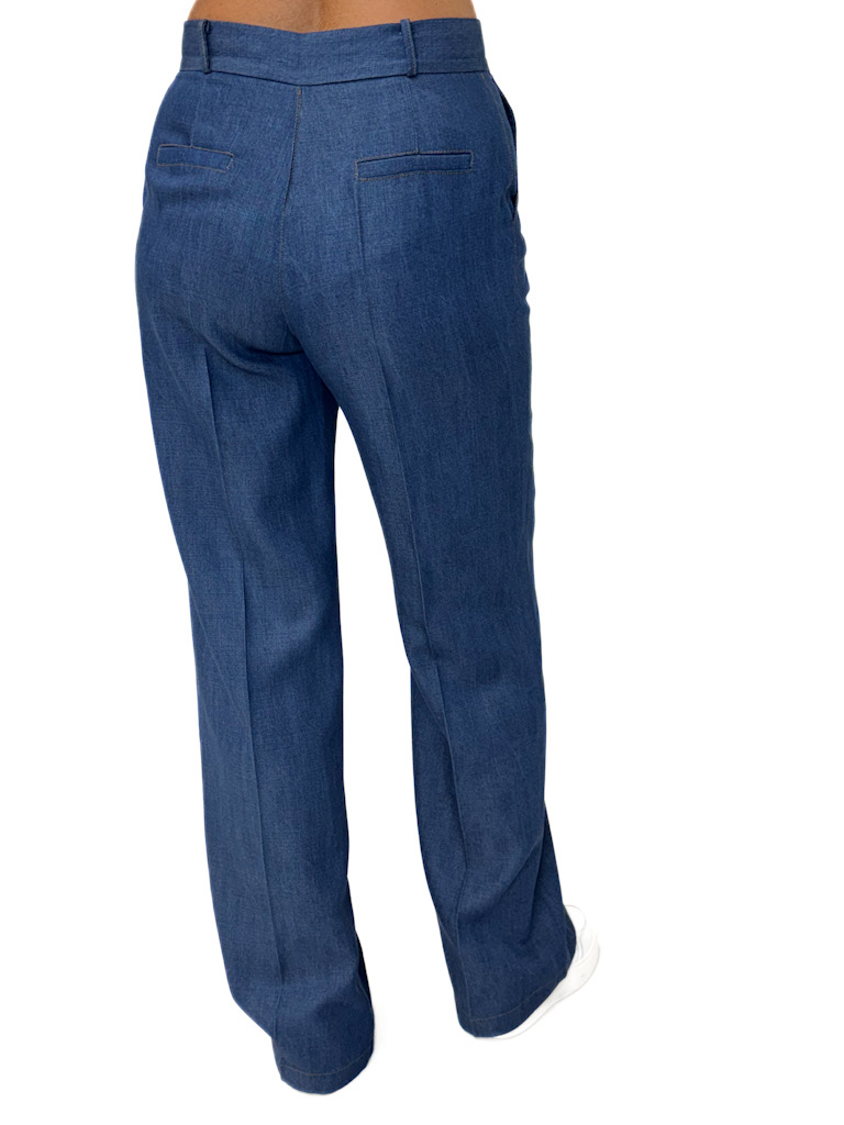 SPODNIE NIEBIESKIE Z MATERIAŁU IMITACJA JEANSU IMPERIAL P9990023T - obrazek 3