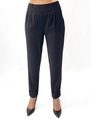 SPODNIE CZARNE Z MATERIAŁU CRISTINAEFFE 9PF 0412 2327