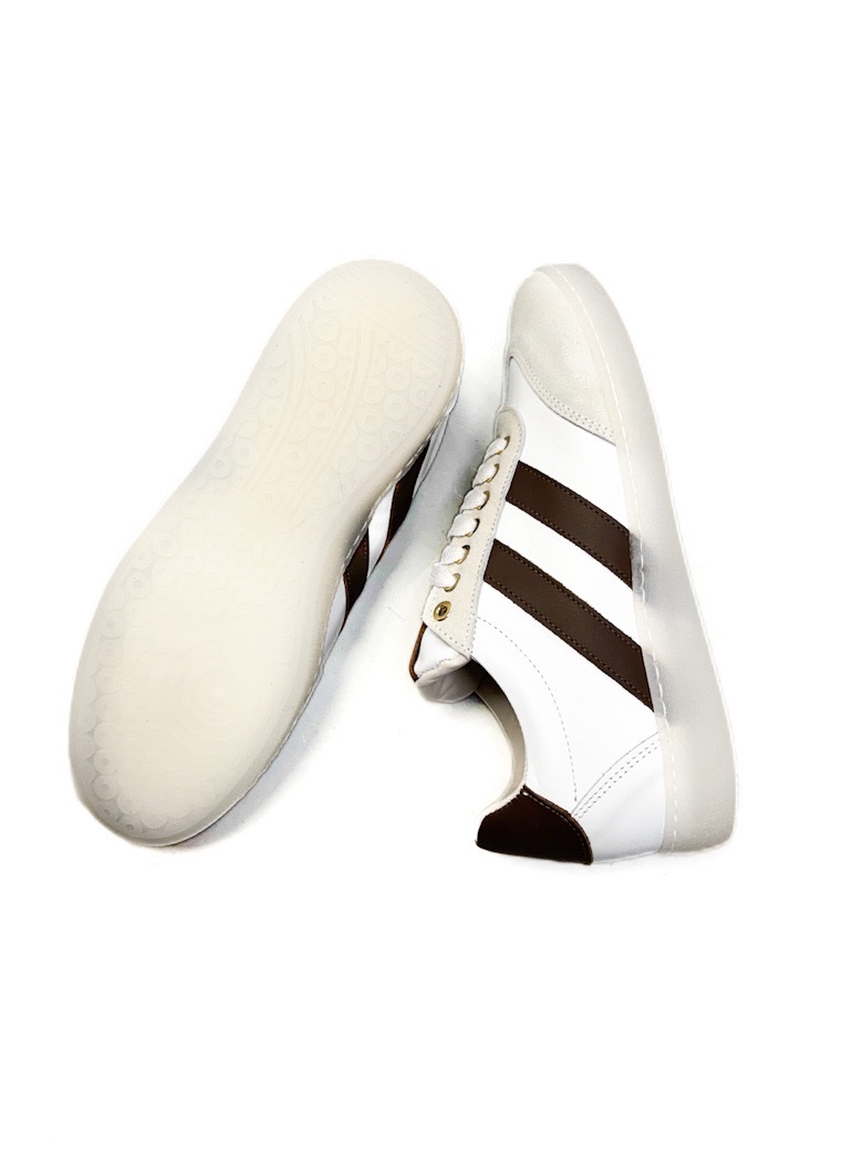 BUTY BIAŁE TRAMPKI Z BRĄZOWYMI ELEMENTAMI FEDERICA LANCIONI GIADA - obrazek 4