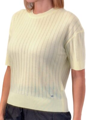 BLUZKA ŻÓŁTA Z KRÓTKIM RĘKAWEM Z LYOCELLU MOS MOSH 168390