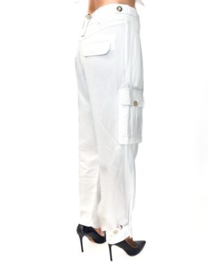 SPODNIE BIAŁE Z MATERIAŁU BABYLON UE00078