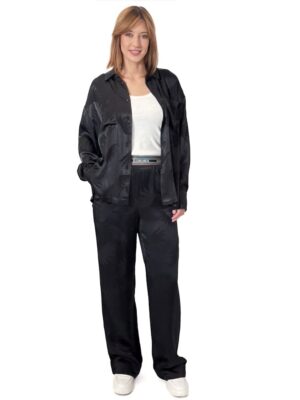 SPODNIE CZARNE SZEROKIE Z MATERIAŁU ELIAS RUMELIS KELLY