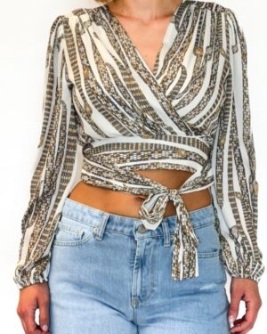 BLUZKA KRÓTKA KOSZULA WIĄZANA W PASIE ARTIGLI ACBL001792