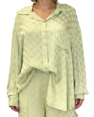 BLUZKA KOSZULA MIĘTOWA W KROPKI PIA B SAGERA