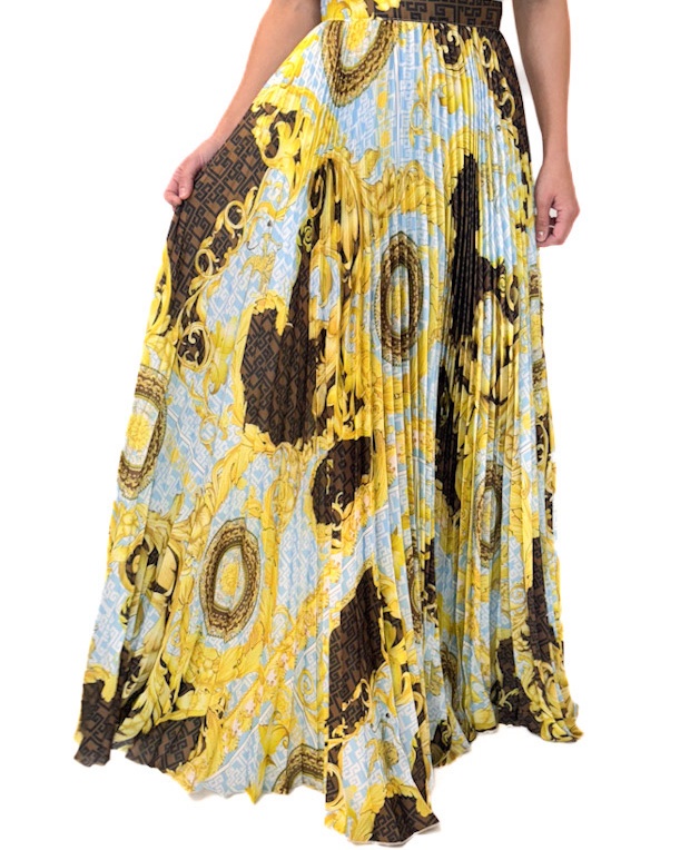 SUKIENKA DŁUGA PLISOWANA KOLOROWA GIL SANTUCCI 21XPT925AES40 - obrazek 4