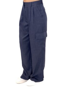 SPODNIE GRANATOWE SZEROKIE Z LEKKIEGO MATERIAŁU ARTIGLI ACPA002330