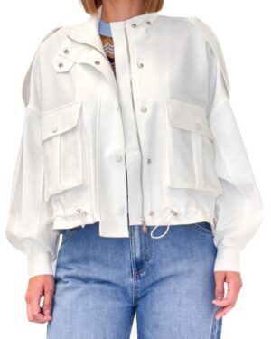 KURTKA ECRU Z MATERIAŁU SPORTOWA LUŹNA ARTIGLI ACGI002233