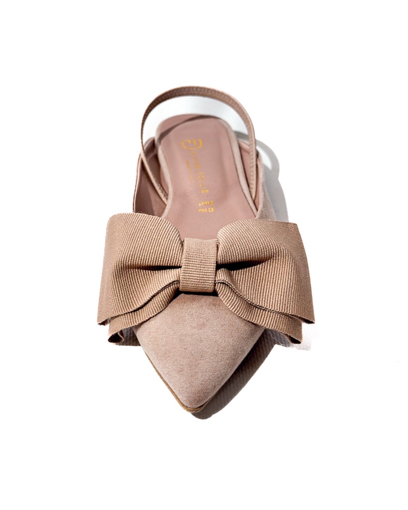 BUTY KLAPKI SANDAŁY ZAMSZOWE Z KOKARDKĄ PUDROWY RÓŻ DIVINE 6013 - obrazek 4