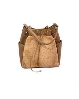 TOREBKA PLECIONA DUŻY WOREK BEŻOWY 4895299