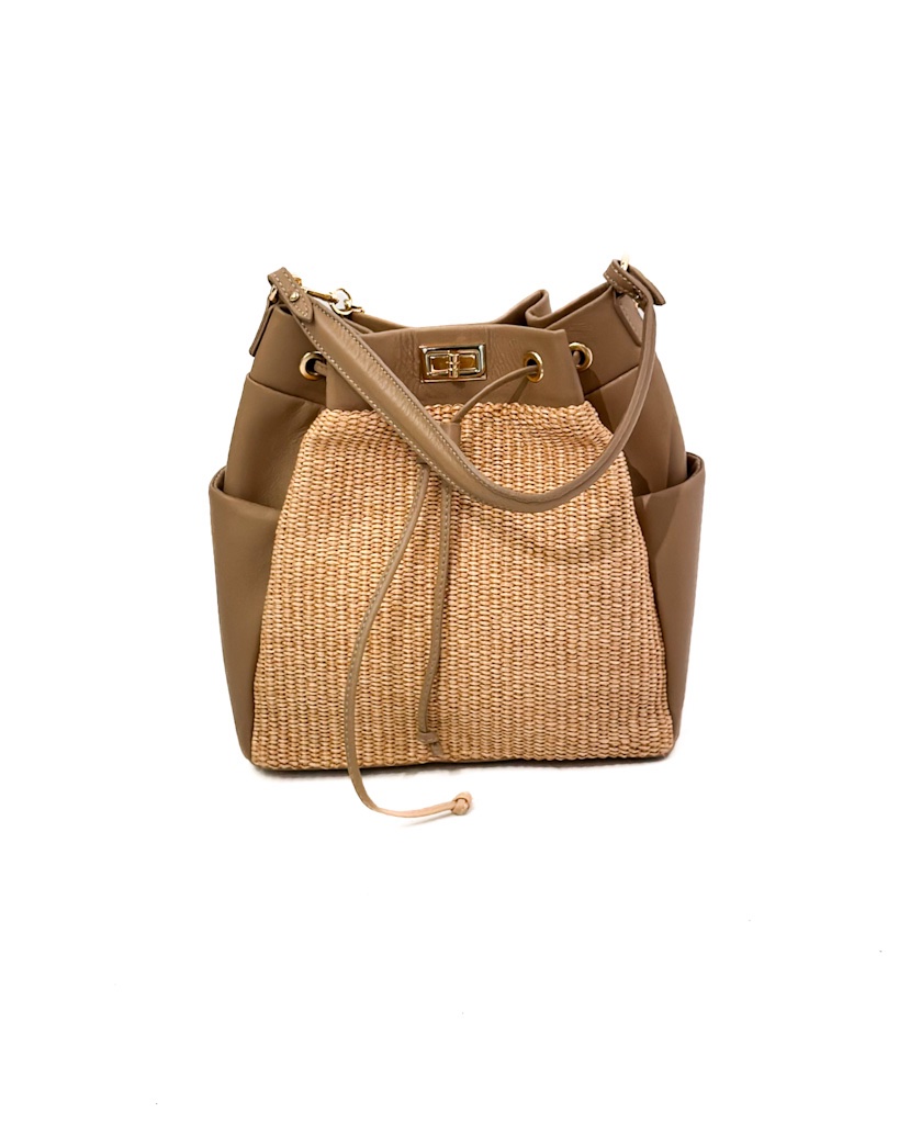 TOREBKA PLECIONA DUŻY WOREK BEŻOWY 4895299