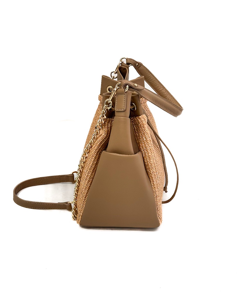 TOREBKA PLECIONA DUŻY WOREK BEŻOWY 4895299 - obrazek 2