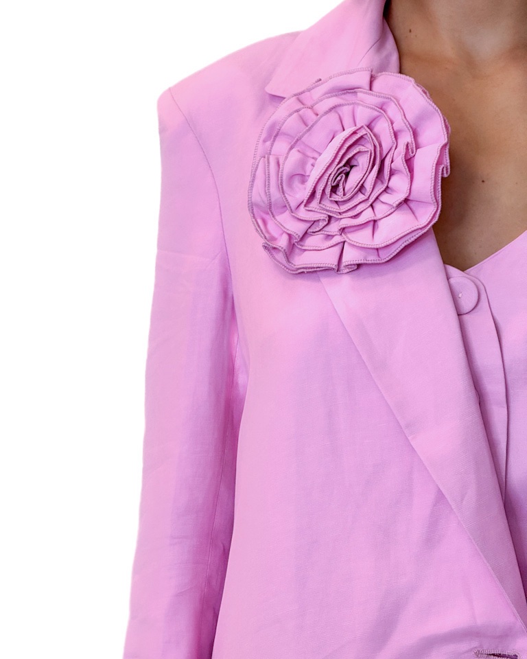 RÓŻOWA LUŹNA MARYNARKA Z WISKOZY I LNU PIA B ECELI - obrazek 4