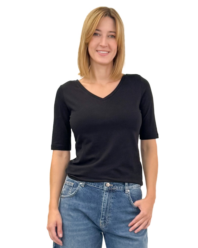 BLUZKA CZARNA DEKOLT W SZPIC MARGITTES 27423 2521