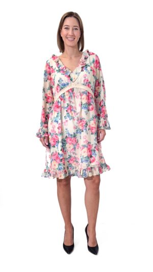 SUKIENKA KREMOWA W KWIATY TWINSET 191MP2331